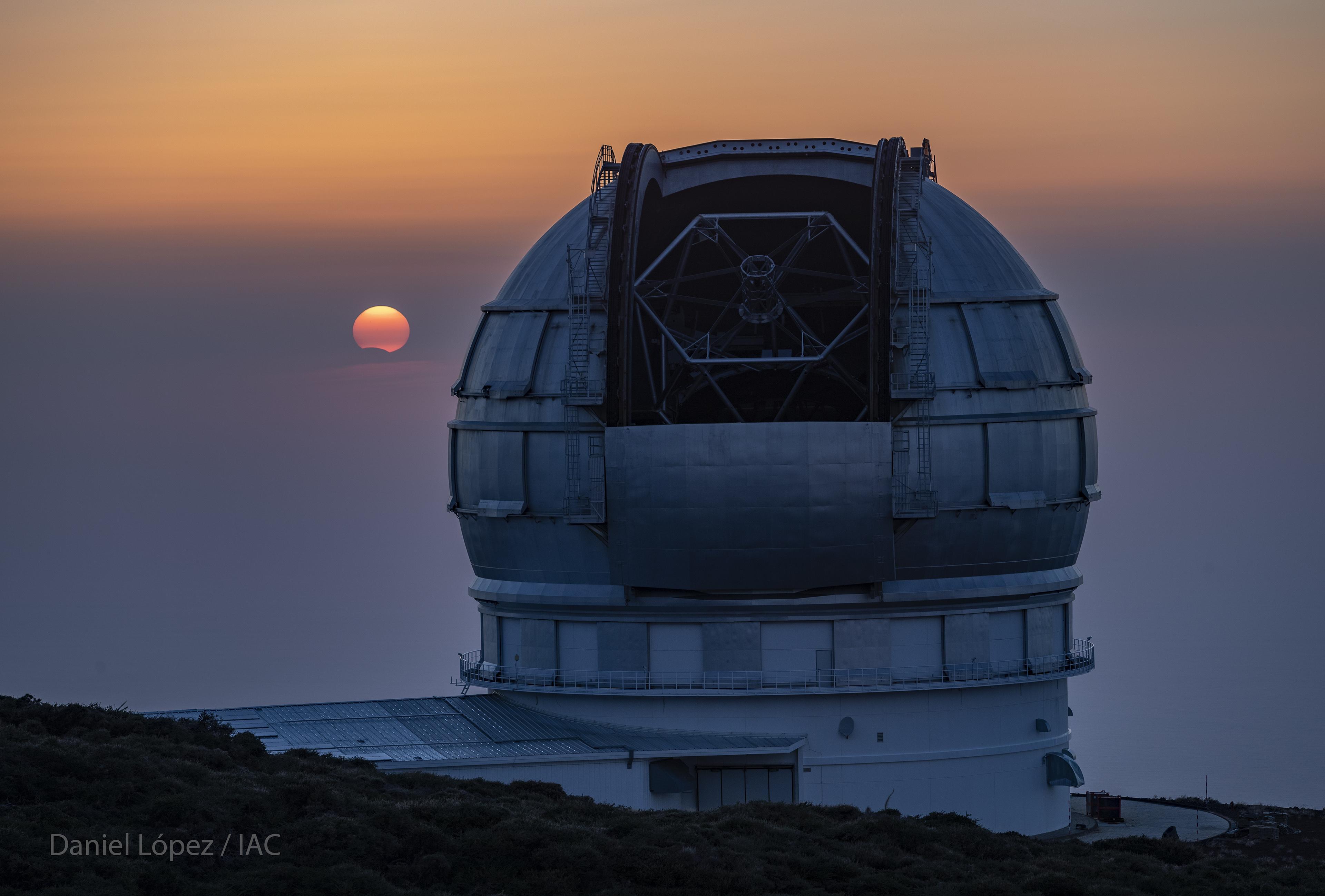 Eclipse solar desde el Roque de los Muchachos. Daniel López (IAC).